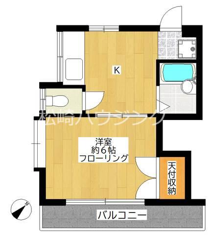 グリーンコーポR&Y(1K/2階)の間取り写真