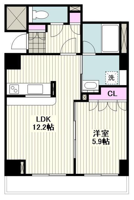 ココファン横浜鶴見(1LDK/4階)の間取り写真