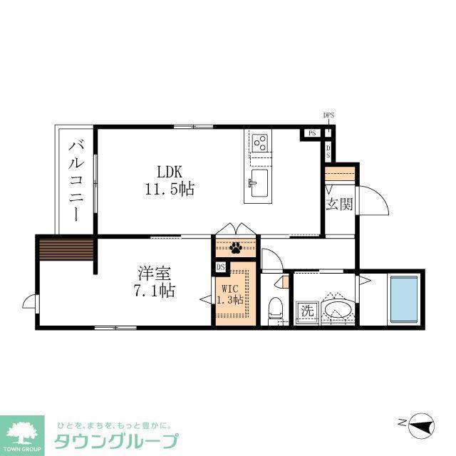 エクラージュ名駅(1LDK/2階)の間取り写真