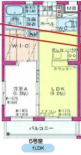  花山手東3丁目(1LDK/2階)の間取り写真