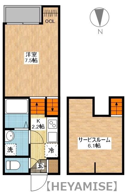 CASA.VIK(1SK/2階)の間取り写真