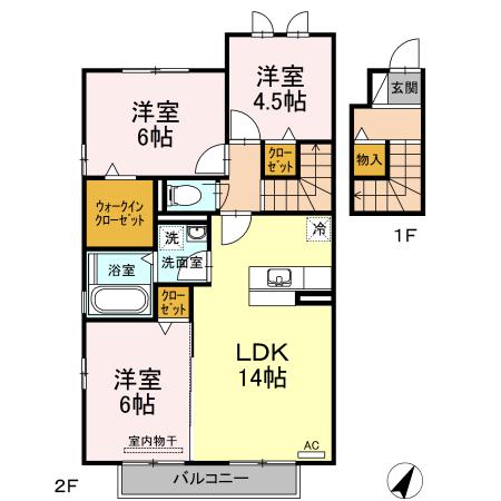 グランドフォレスト(3LDK/1階)の間取り写真