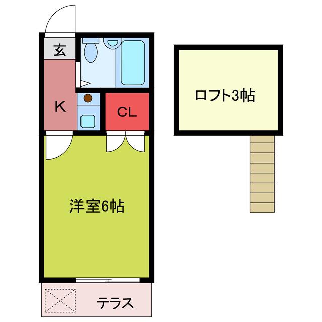 スターライト坂戸(1K/1階)の間取り写真