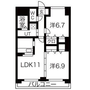 ディアコート(2LDK/2階)の間取り写真