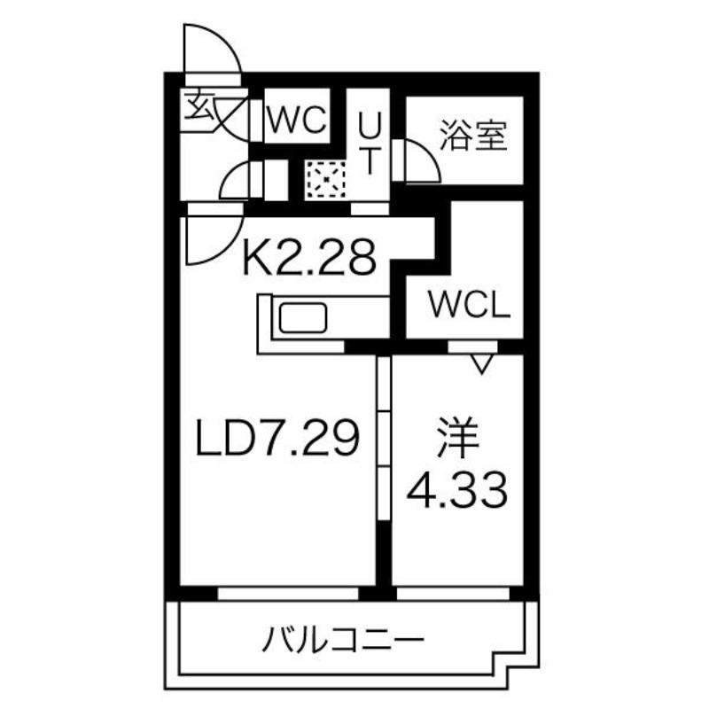SーRESIDENCE西町(1LDK/5階)の間取り写真