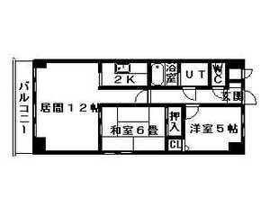 マイン中島公園(2LDK/2階)の間取り写真