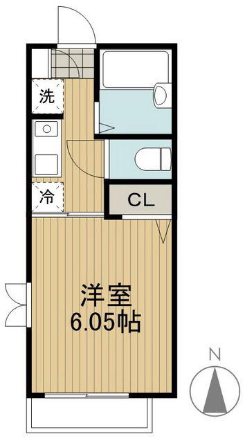 フローラ赤堤(1K/2階)の間取り写真