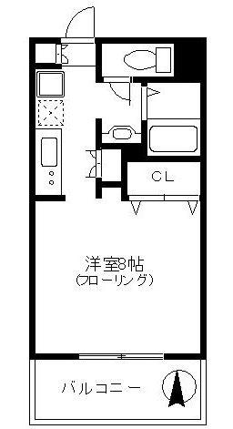 ゼファール湘南V(ワンルーム/4階)の間取り写真