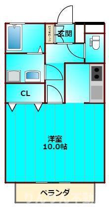 ゆとりあ壱番館(1K/2階)の間取り写真