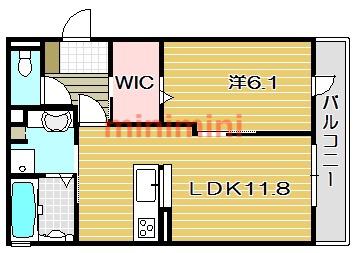 メディオ総持寺(1LDK/3階)の間取り写真