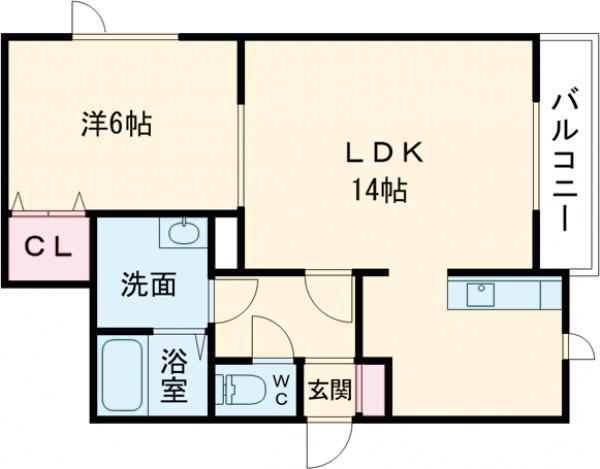 カーサフェリーチェ元中野II(1LDK/2階)の間取り写真