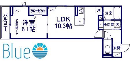 ウィスタリナ(1LDK/2階)の間取り写真