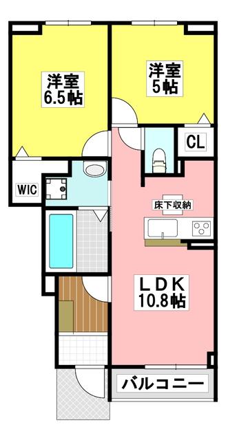 鳥飼下2丁目アパート 1棟(2LDK/1階)の間取り写真