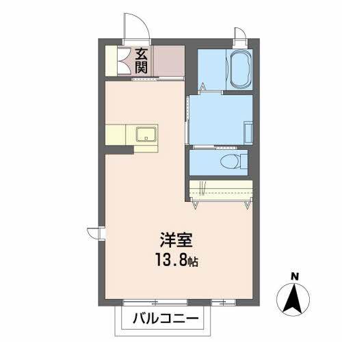 サンライズとみおか(ワンルーム/2階)の間取り写真