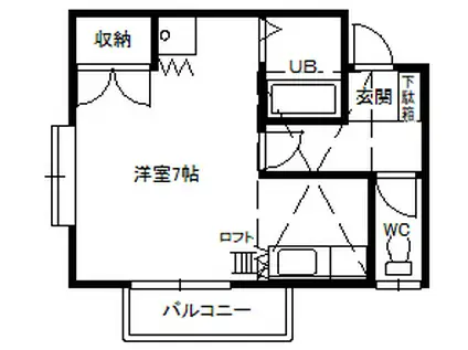 代栄パレスNO.30(1K/2階)の間取り写真