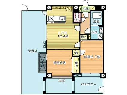 コンクルージョン・フォート(2LDK/3階)の間取り写真