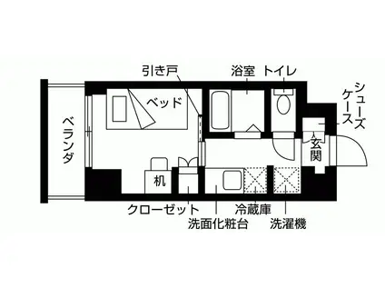 リビオセゾン高円寺(ワンルーム/5階)の間取り写真
