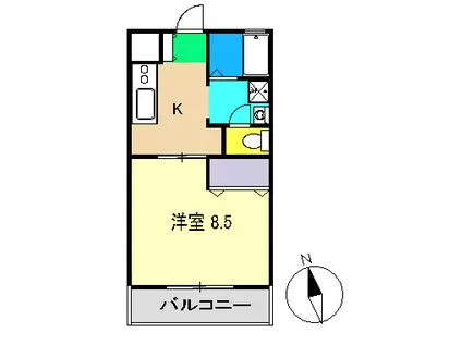 藤本ハイツ(1K/2階)の間取り写真