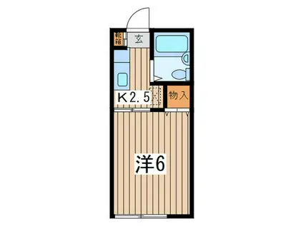 コーポ並木(1K/2階)の間取り写真