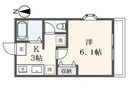 フドウSAKURAIII(1K/1階)の間取り写真