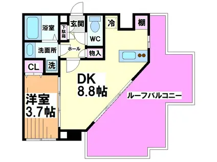 ガーラプレイス八幡山壱番館(1DK/5階)の間取り写真