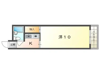 まるきハイツ東大利(1K/1階)の間取り写真