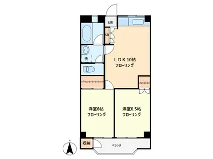 メゾン富士(2LDK/3階)の間取り写真