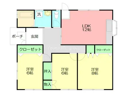 リバーストーン(3LDK/1階)の間取り写真