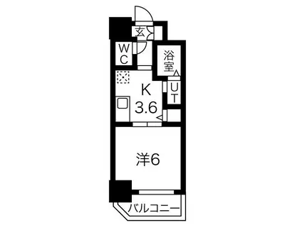 ワールドアイ神戸湊町(1K/11階)の間取り写真