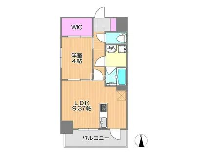 富田町二丁目マンション(1LDK/14階)の間取り写真