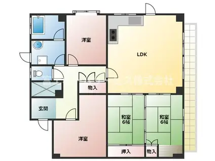 コーポエクセルI(4LDK/1階)の間取り写真