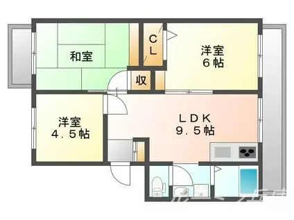 リバーサイド宝珠(3LDK/4階)の間取り写真