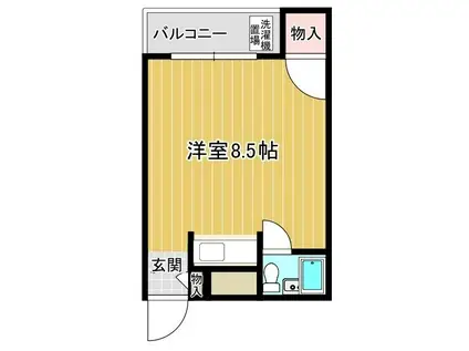 フォレストコート和歌浦東(ワンルーム/1階)の間取り写真