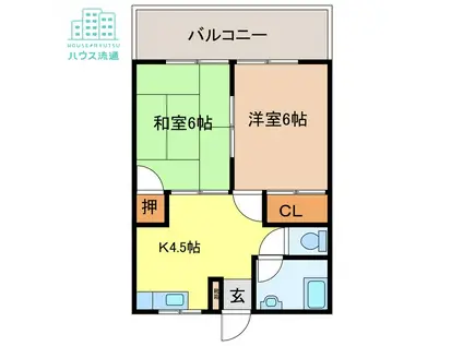 松尾ビル(2K/2階)の間取り写真