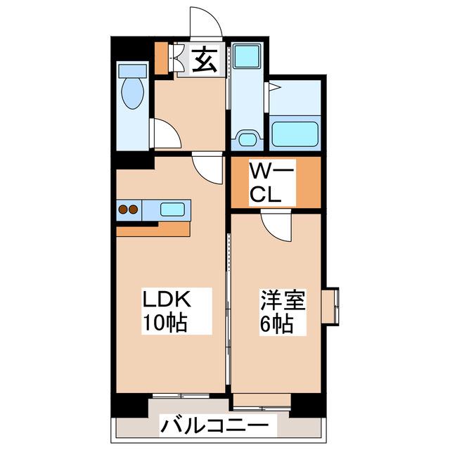 グランベリー大津駅前(1LDK/3階)の間取り写真