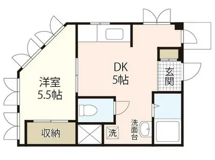 中谷ビル(1DK/3階)の間取り写真