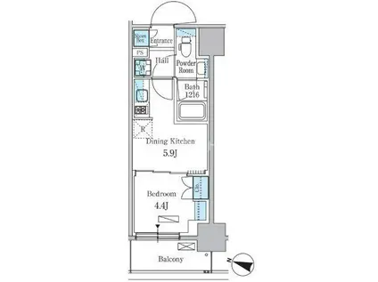 パークアクシス板橋本町ステーションゲート(1DK/11階)の間取り写真