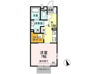 アヴァンティ.ケイ(1K/1階)の間取り写真