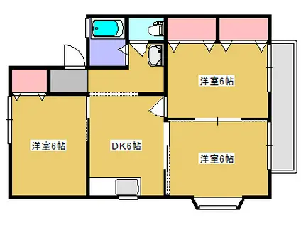 セジュールヴェルI(3DK/1階)の間取り写真
