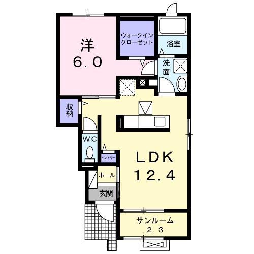 フォレスタ・A(1LDK/1階)の間取り写真