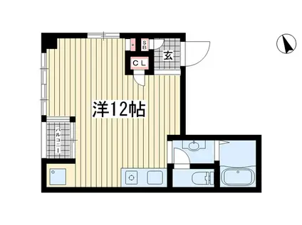 ヴィラマリア(ワンルーム/3階)の間取り写真