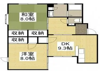 本郷ヴィレッジ(2DK/3階)の間取り写真