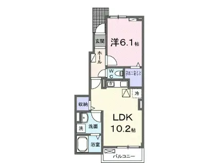 ネオ エルブIII(1LDK/1階)の間取り写真