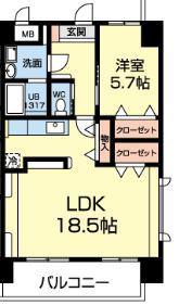 MAJESTY(1LDK/8階)の間取り写真
