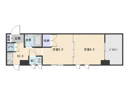 セントラルパレス(2K/3階)の間取り写真