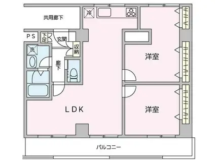 フェリス辰巳台(3LDK/2階)の間取り写真