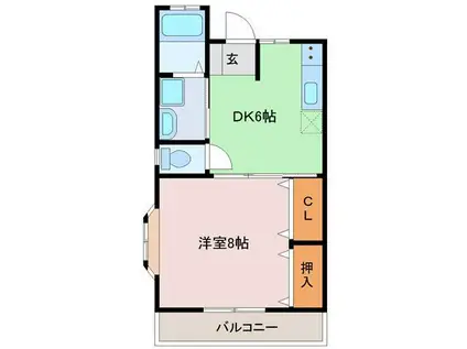 センチュリーコート(1DK/2階)の間取り写真