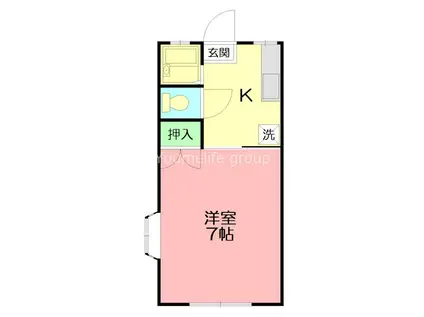 サンライズII(1K/1階)の間取り写真