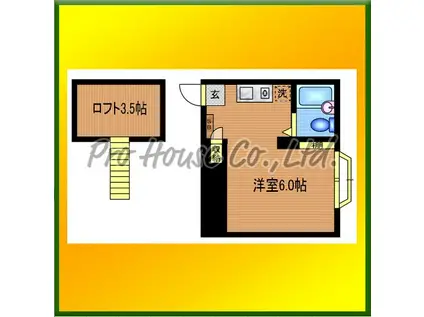 コーポタケダ(ワンルーム/2階)の間取り写真