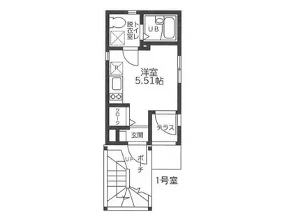 プチ ツリー ハウス(ワンルーム/1階)の間取り写真